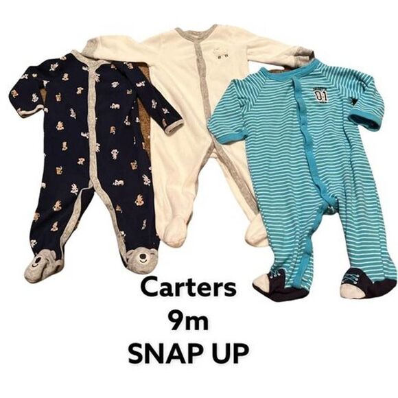 5 piece bundle baby boy 9m Footsies Carters #G180 - Picture 2 of 3